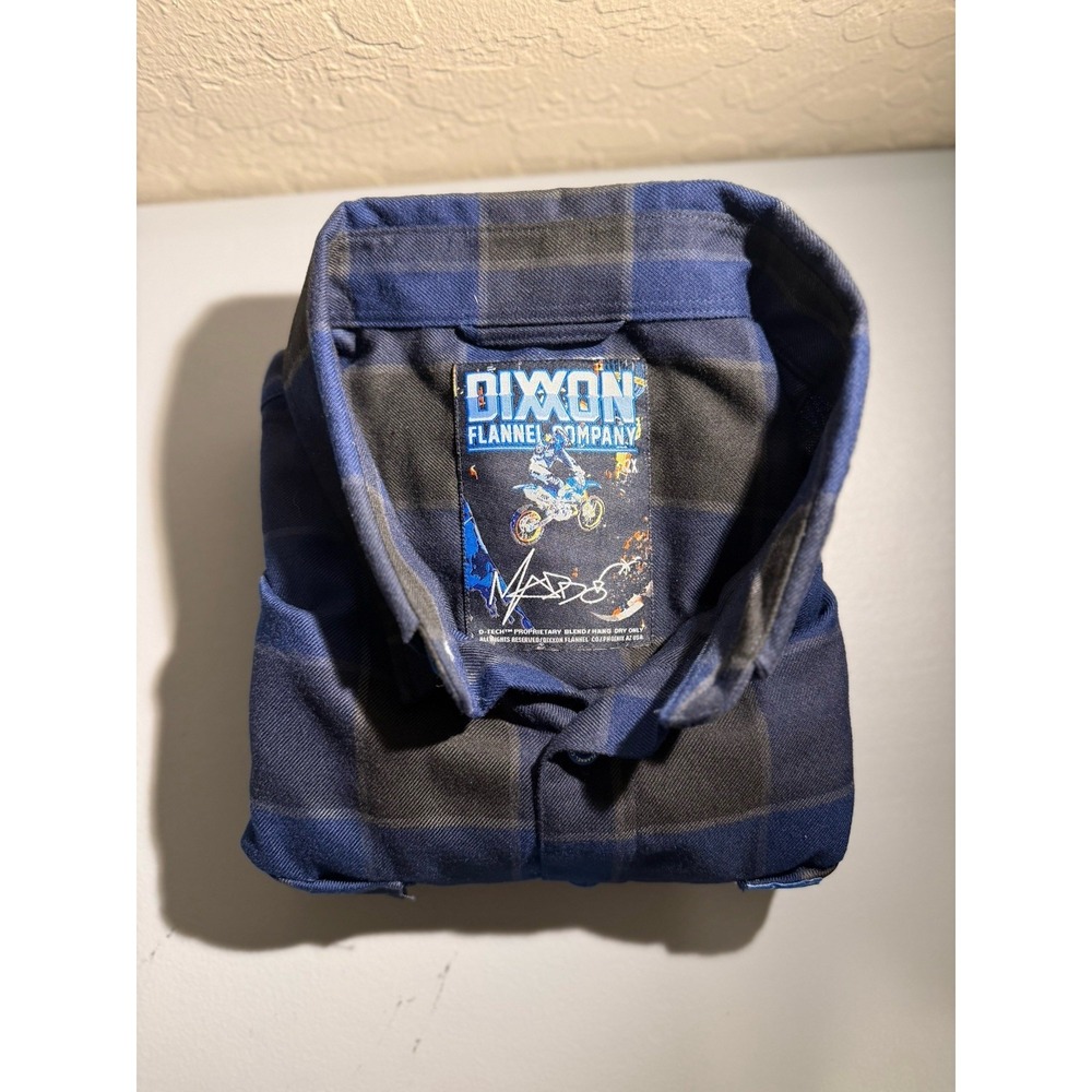 Dixxon Flannel Robbie Maddison Maddo Button Down Shirt Mens XXL 2X Blue Black